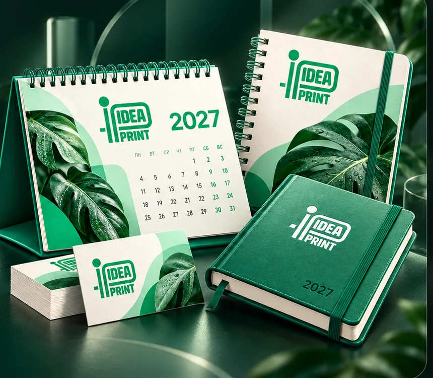 Корпоративный настольный календарь, блокноты и ежедневник IdeaPrint на 2027 год
